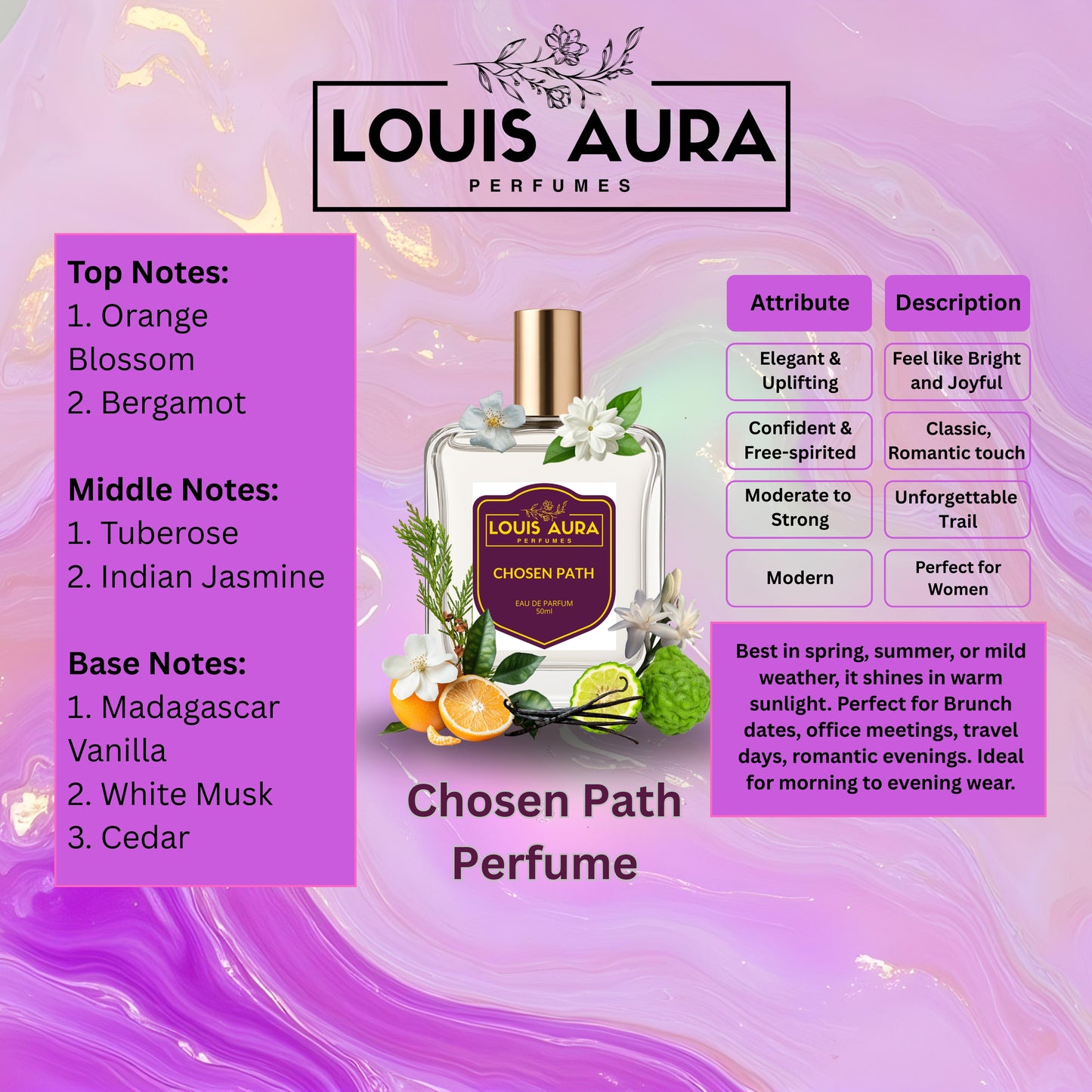 Louis Aura – Chosen Path, Perfume for Women – 50ml