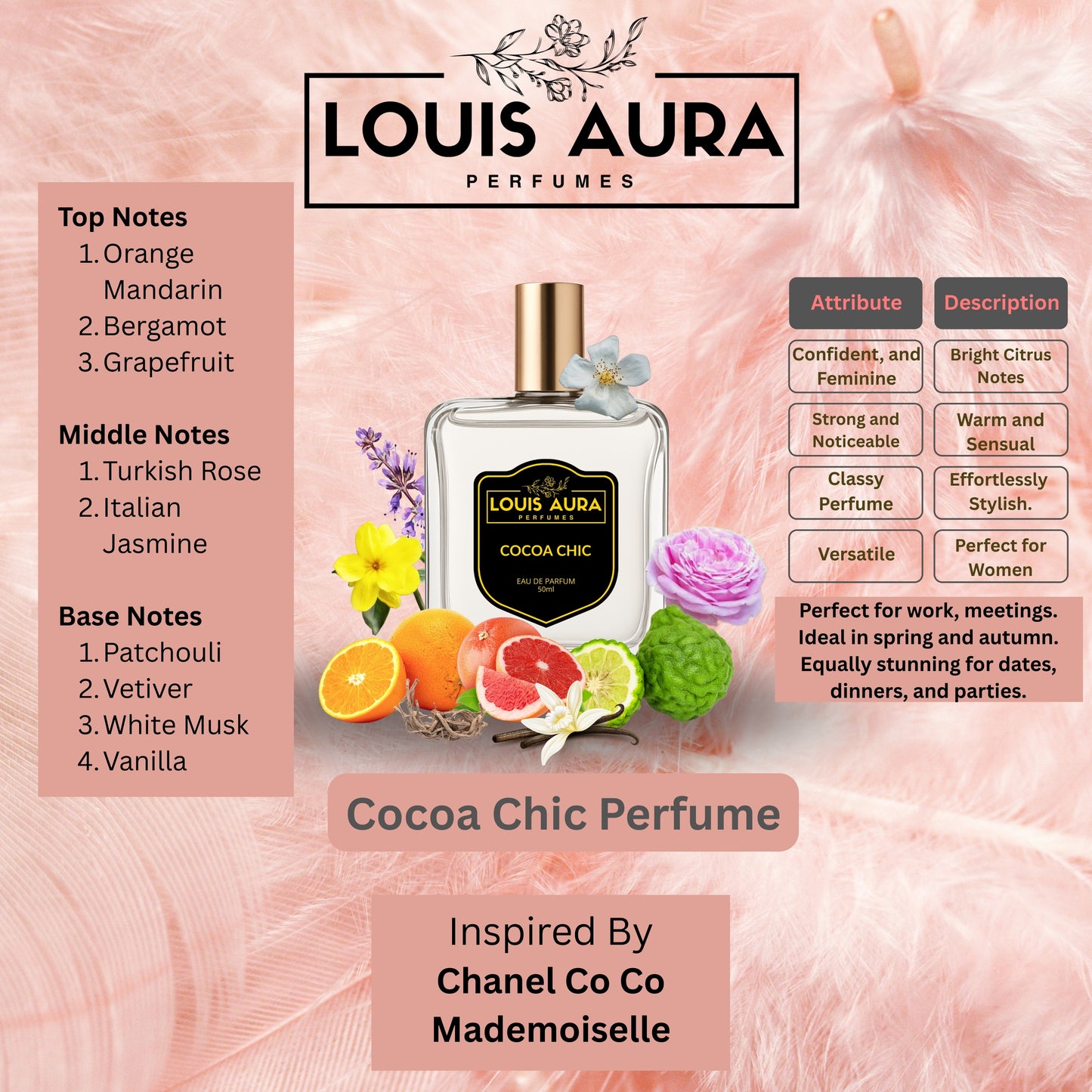 Louis Aura – Cocoa Chic, Perfume for Women – 50ml