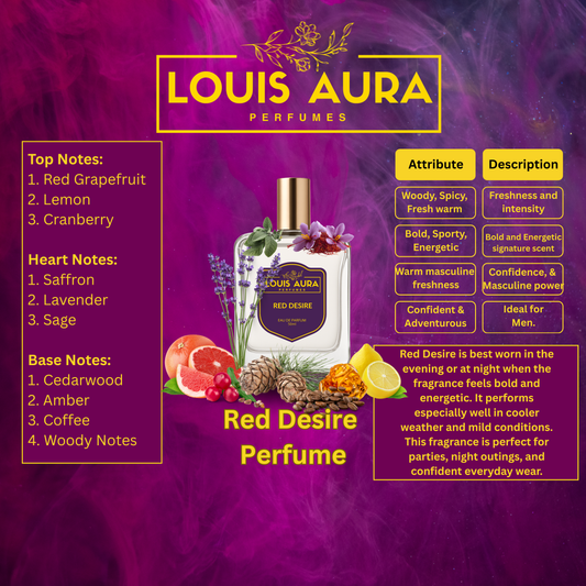 Louis Aura – Red Desire, Perfume for Men – 50ml