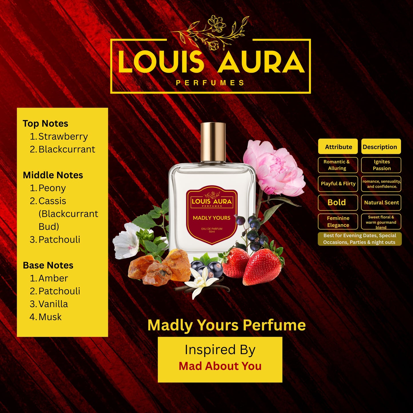 Louis Aura – Madly Yours, Perfume for Women – 50ml