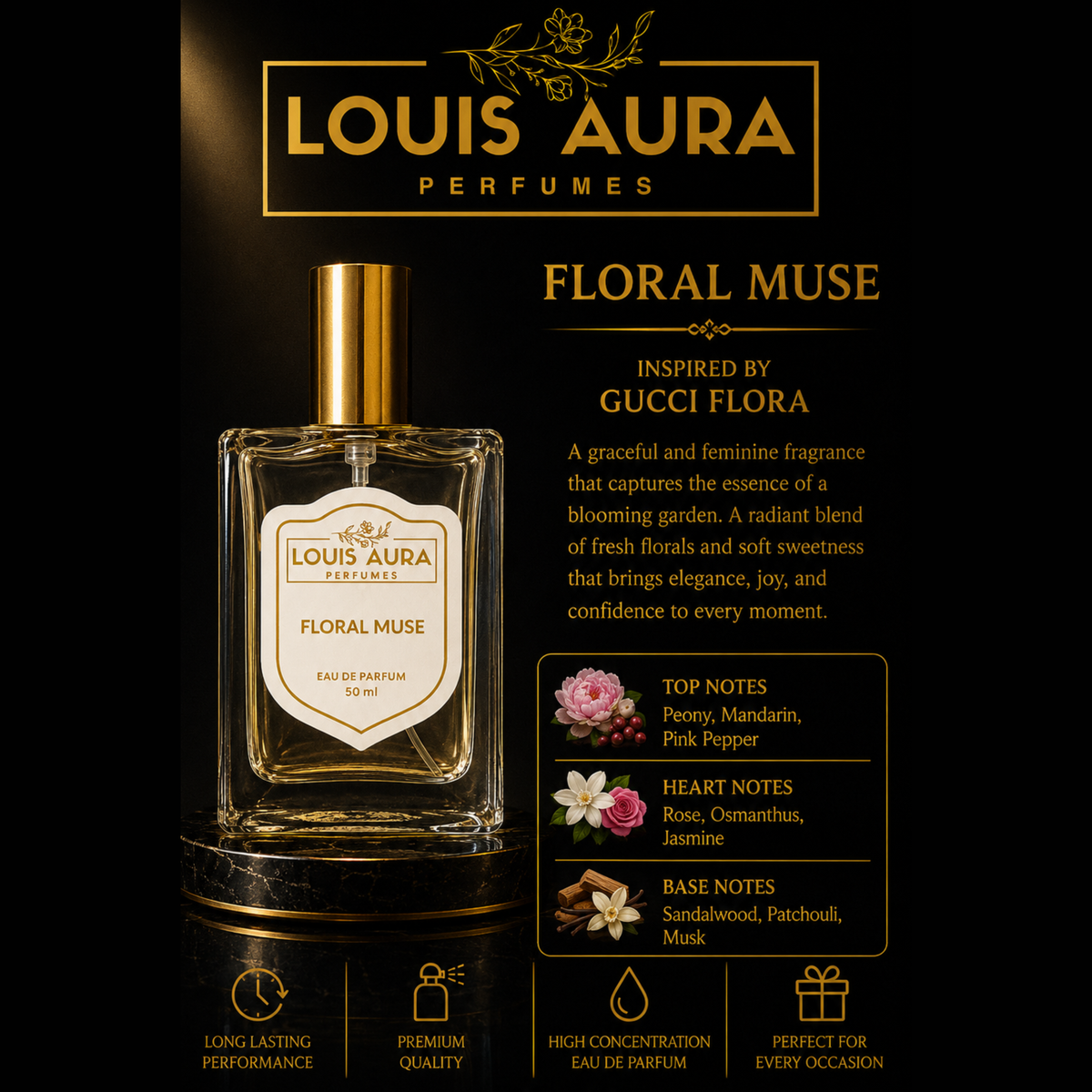 Louis Aura – Floral Muse, Perfume for Women – 50ml